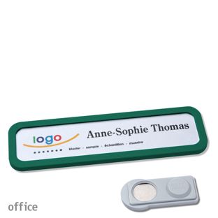 Namensschilder OFFICE, magnetisch smag® Magnet | grün | 75 x 17 mm