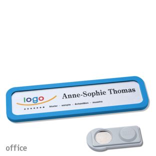 Namensschilder OFFICE, magnetisch smag® Magnet | mittelblau | 75 x 17 mm