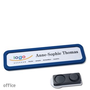 Namensschilder OFFICE, magnetisch smag® Magnet, extra stark | dunkelblau | 75 x 17 mm