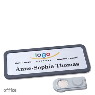 Namensschilder OFFICE, magnetisch smag® Magnet | anthrazit | 75 x 27 mm