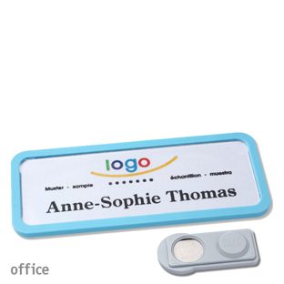 Namensschilder OFFICE, magnetisch smag® Magnet | pastellblau | 75 x 27 mm