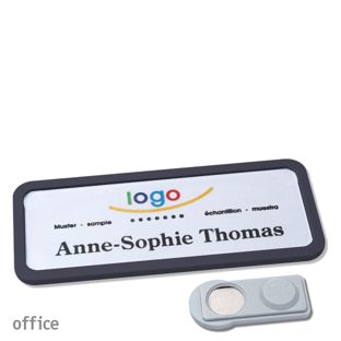 Namensschilder OFFICE, magnetisch smag® Magnet | schwarz | 75 x 27 mm