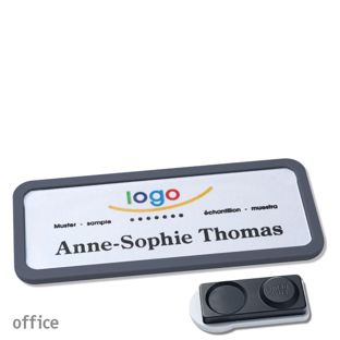 Namensschilder OFFICE, magnetisch smag® Magnet, extra stark | anthrazit | 75 x 27 mm