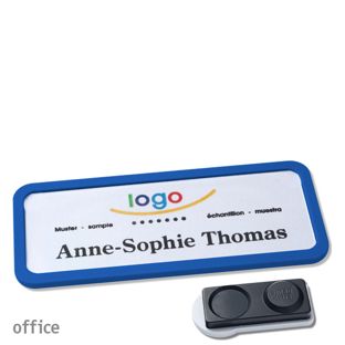 Namensschilder OFFICE, magnetisch smag® Magnet, extra stark | blau | 75 x 27 mm