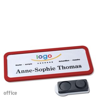 Namensschilder OFFICE, magnetisch smag® Magnet, extra stark | rot | 75 x 27 mm