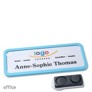Namensschilder OFFICE, magnetisch smag® Magnet, extra stark | pastellblau | 75 x 27 mm