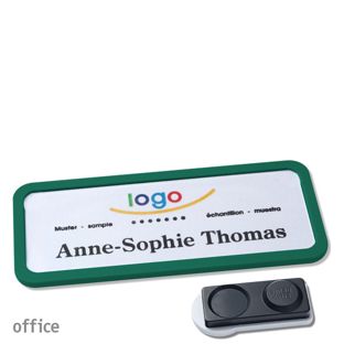 Namensschilder OFFICE, magnetisch smag® Magnet, extra stark | grün | 75 x 27 mm