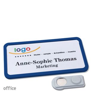Namensschilder OFFICE, magnetisch smag® Magnet | dunkelblau | 75 x 37 mm