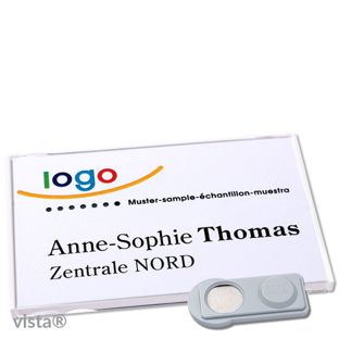 Namensschilder VISTA, magnetisch smag® Magnet | weiß | 85 x 54 mm