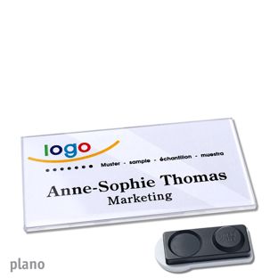 Namensschilder PLANO, magnetisch smag® Magnet, extra stark | 75 x 37 mm