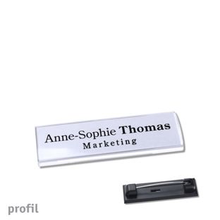 Namensschild mit Nadel PROFIL 60 x 17 mm