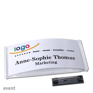 Namensschild mit Nadel event 75 x 37 mm