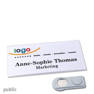 Namensschilder PUBLIC, magnetisch 75 x 37 mm  | smag® Magnet 