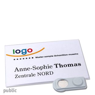 Namensschilder PUBLIC, magnetisch 85 x 54 mm  | smag® Magnet 