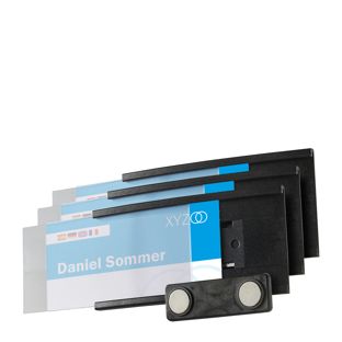 Namensschilder MEET, magnetisch schwarz 
