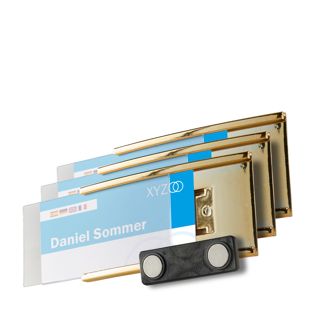 Namensschilder MEET, magnetisch gold 