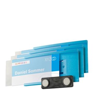 Namensschilder MEET, magnetisch blau 