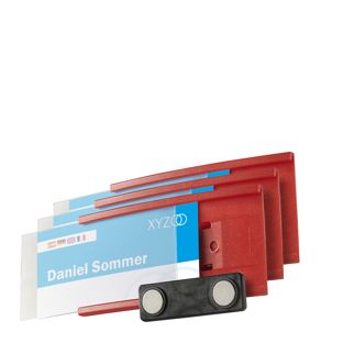 Namensschilder MEET, magnetisch rot