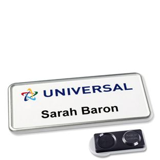 Namensschild Icon® mit Magnet edelstahl  | smag® Magnet, extra stark 