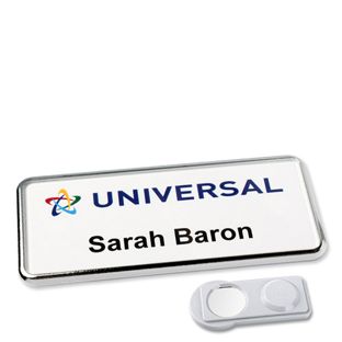 Namensschild Icon® mit Magnet chrom  |  smag® Magnet 