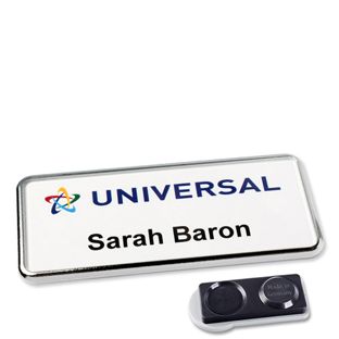 Namensschild Icon® mit Magnet smag® Magnet, extra stark | chrom