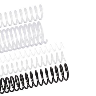 Spiralbinderücken, Plastikspiralen, DIN A5, 4:1 Teilung 