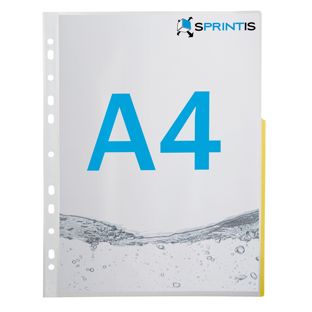 Prospekthüllen A4, halbseitige Signalkante, PP-Folie gelb 
