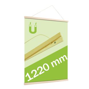 Posterleisten aus Holz, mit Aufhängeschnur und Magnetbefestigung 1220 mm | Kiefer 