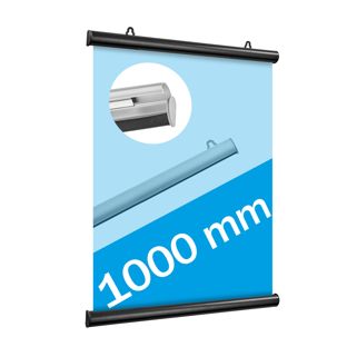 Posterklemmschienen Aluminium, aufklappbar 1000 mm | schwarz 