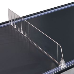 Fachteiler "Flexible" ohne Warenstopper, transparent 60 mm | 335 mm