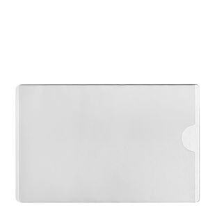 Visitenkartentaschen, selbstklebend, PP-Folie 60 x 95 mm  | Daumenaussparung an der offenen Schmalseite 