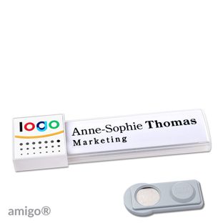 Namensschilder amigo® alu-print Magnet square | smag® Magnet | weiß | weiß | weiß