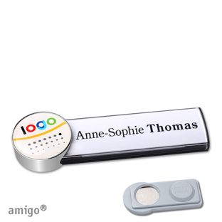 Namensschilder amigo® doming Magnet circle | smag® Magnet | anthrazit | edelstahl