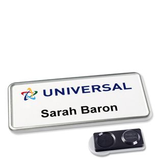 Namensschild Icon® "Quick Print" edelstahl  | smag® Magnet, extra stark 