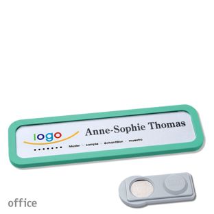 Namensschilder office quick-print Magnet smag® Magnet | pastellgrün | 75 x 17 mm
