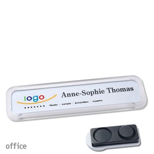 Namensschilder office quick-print Magnet smag® Magnet, extra stark | transparent | 75 x 17 mm