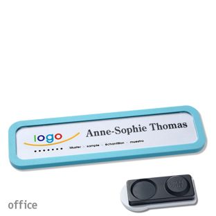 Namensschilder office quick-print Magnet smag® Magnet, extra stark | pastellblau | 75 x 17 mm