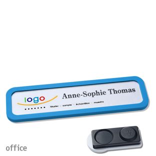 Namensschilder office quick-print Magnet smag® Magnet, extra stark | mittelblau | 75 x 17 mm