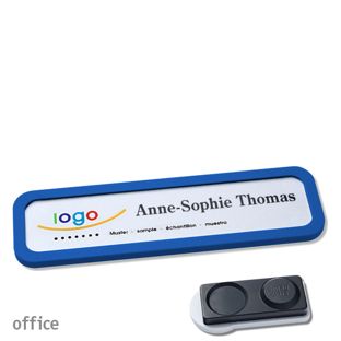 Namensschilder office quick-print Magnet smag® Magnet, extra stark | blau | 75 x 17 mm