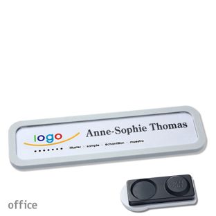Namensschilder office quick-print Magnet smag® Magnet, extra stark | hellgrau | 75 x 17 mm