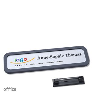 Namensschilder office quick-print Nadel anthrazit | 75 x 17 mm