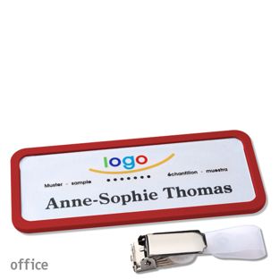 Namensschilder office quick-print Hängerclip Hängerclip | rot | 75 x 27 mm
