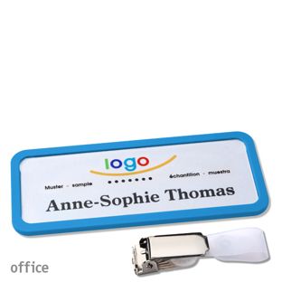 Namensschilder office quick-print Hängerclip Hängerclip | mittelblau | 75 x 27 mm