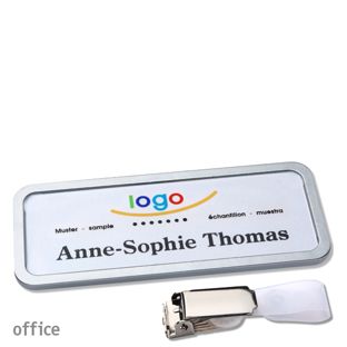 Namensschilder office quick-print Hängerclip Hängerclip | edelstahl | 75 x 27 mm
