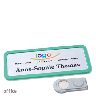 Namensschilder office quick-print Magnet smag® Magnet | pastellgrün | 75 x 27 mm