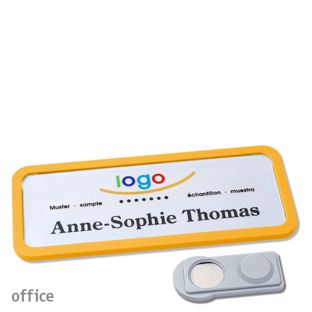 Namensschilder office quick-print Magnet smag® Magnet | gelb | 75 x 27 mm