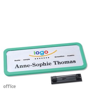 Namensschilder office quick-print Nadel pastellgrün | 75 x 27 mm