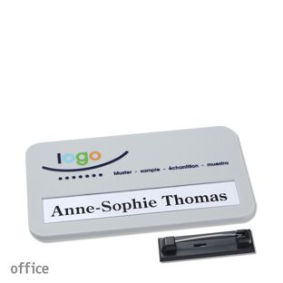Namensschilder office color-print Nadel hellgrau