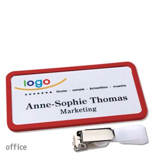 Namensschilder office quick-print Hängerclip Hängerclip | rot | 75 x 37 mm
