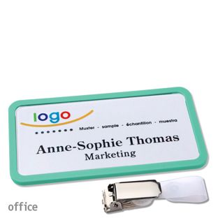 Namensschilder office quick-print Hängerclip Hängerclip | pastellgrün | 75 x 37 mm
